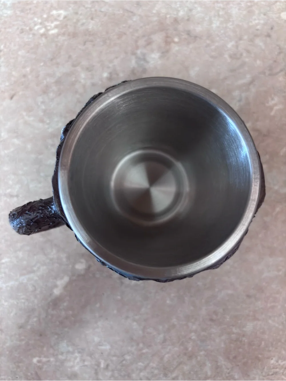 Handcrafted Geode-Style Resin Mug, Stainless Steel Liner –Yellow Blue Agate Look
